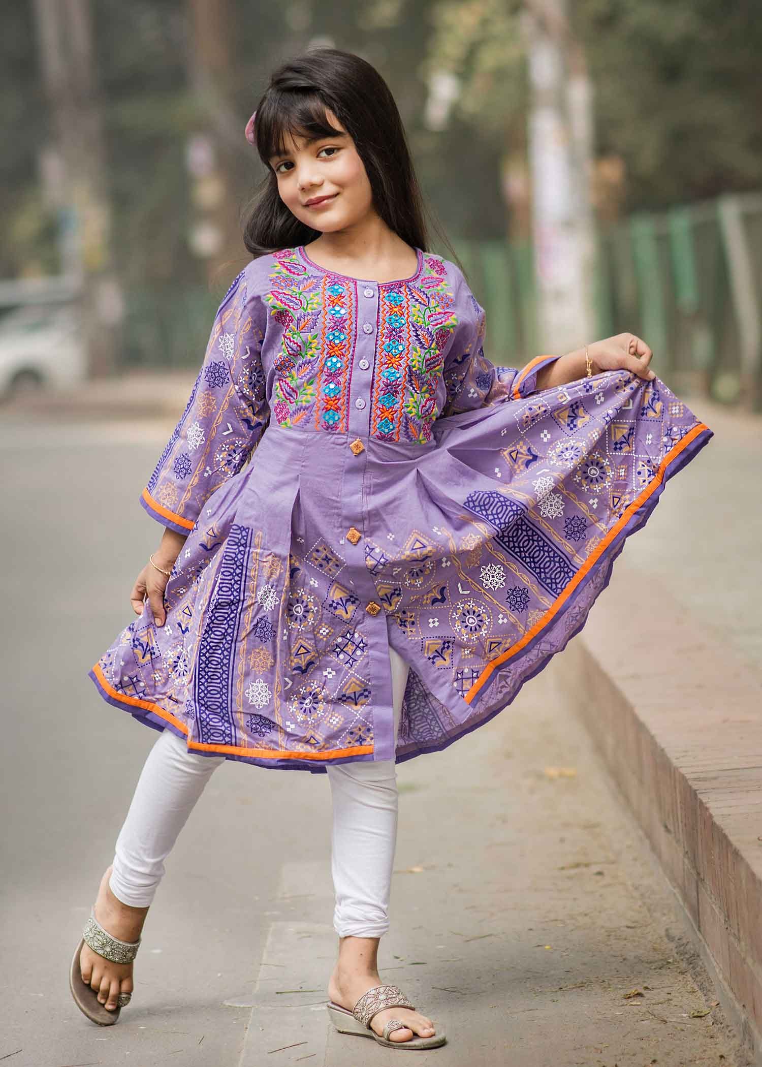 Ethnic Wear Yellow Solid Rayon Embroidered Kurti And Sharara Set for Baby  Girls